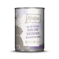 Produktbild von MjAMjAM DUO Hundefutter Huhn und Kaninchen mit Kürbis getreidefrei und ohne Zucker 24x400g