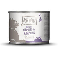 Produktbild von MjAMjAM DUO Katzenfutter Huhn und Kaninchen mit Kürbis getreidefrei ohne Zucker 6x200g