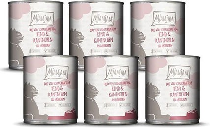 MjAMjAM Duo Nassfutter für Katzen mit Rind und Kaninchen an Möhrchen 480g – Bild 1 von 1
