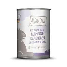 Produktbild von MjAMjAM DUO Nassfutter Huhn und Kaninchen mit Kürbis getreidefrei 6x400g