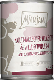MjAMjAM Hund Nassfutter Hirsch und Wildschwein mit Preiselbeeren getreidefrei 6 x 400 g - 6 x 400 g – Bild 1 von 5