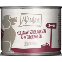 Produktbild von MjAMjAM Hund Nassfutter Hirsch und Wildschwein mit Preiselbeeren Getreidefrei Monoprotein Adult 6 x 200 g - 6 x 200 g