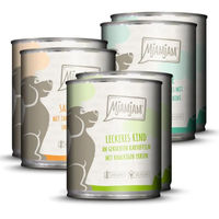 Produktbild von MjAMjAM Hund Nassfutter Mixpaket I Adult Huhn Ente Rind Pute Stückchen in Sauce mit hohem Fleischanteil 6 x 800 g Dose - 6 x 800 g