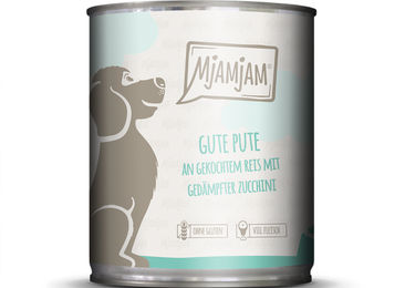 MjAMjAM Hund Nassfutter Pute mit Reis und Zucchini Stückchen in Sauce Adult 6 x 800 g mit hohem Fleischanteil - 800 g – Bild 1 von 6