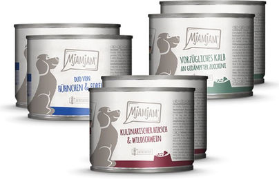 Produktbild von MjAMjAM Hundefutter Adult Mix I Stückchen in Sauce mit hohem Fleischanteil 6 x 200 g - 6 x 200 g
