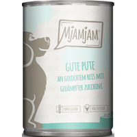 Produktbild von MjAMjAM Hundefutter Adult Pute mit Reis und Zucchini Stückchen in Sauce 6 x 400 g - 400 g