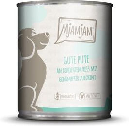 Produktbild von MjAMjAM Hundefutter Adult Pute mit Reis und Zucchini Stückchen in Sauce glutenfrei 6x800 g - 6 x 800 g