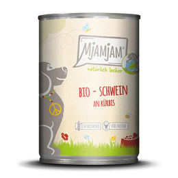 MjAMjAM Hundefutter Bio Schwein mit Kürbis Stückchen in Sauce Adult 6 x 400 g - 6 x 400 g – Bild 1 von 1