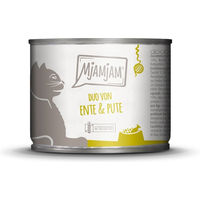 Produktbild von MjAMjAM Hundefutter Duo Ente und Pute mit Kürbis getreidefrei und ohne Zucker 6x200g