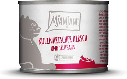 Produktbild von MjAMjAM Hundefutter Hirsch und Truthahn getreidefrei ohne Zucker 24x200g