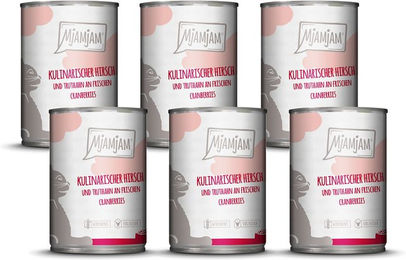 Produktbild von MjAMjAM Hundefutter Hirsch und Truthahn mit Cranberries 2400g - 6 x 400 g