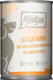 MjAMjAM Hundefutter Huhn und Ente mit Möhren und Hirse Stückchen in Sauce Adult 6 x 400 g - 400 g – Bild 1 von 3