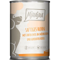 Produktbild von MjAMjAM Hundefutter Huhn und Ente mit Möhren und Hirse Stückchen in Sauce Adult 6 x 400 g - 400 g