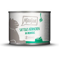 Produktbild von MjAMjAM Hundefutter Hühnchen an Brokkoli Stückchen in Sauce getreidefrei ohne Zucker 24x200g