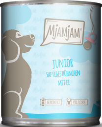 MjAMjAM Hundefutter Junior Huhn mit Ei getreidefrei Stückchen in Sauce 800 g - 800 g – Bild 1 von 3