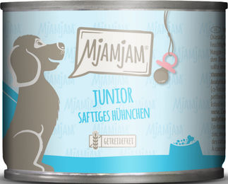 MjAMjAM Hundefutter Junior Huhn mit Ei Stückchen in Sauce 6 x 200 g - 6 x 200 g – Bild 1 von 6