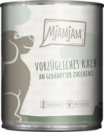 Produktbild von MjAMjAM Hundefutter Kalb mit gedämpfter Zucchini 6x800g