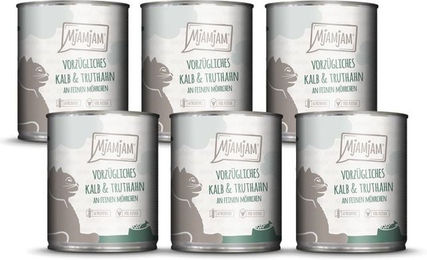 Produktbild von MjAMjAM Hundefutter Kalb und Truthahn mit Möhrchen getreidefrei 4800g - 6 x 800 g