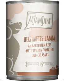 Produktbild von MjAMjAM Hundefutter Lamm mit Stückchen in Sauce 6x400g