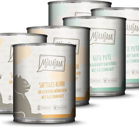 Produktbild von MjAMjAM Hundefutter Monopaket mit Huhn und Pute getreidefrei und ohne Zucker 24x800g