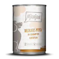 Produktbild von MjAMjAM Hundefutter Pferd mit Stückchen in Sauce für Adult 6 x 400 g Dose Monoprotein mit hohem Fleischanteil - 400 g