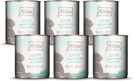 Produktbild von MjAMjAM Hundefutter Pute mit gedämpftem Kürbis Stückchen in Sauce getreidefrei 480g - 6 x 800 g