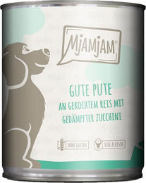 Produktbild von MjAMjAM Hundefutter Pute mit gekochtem Reis und gedämpfter Zucchini 6x800g
