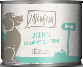 MjAMjAM Hundefutter Pute mit Reis und Zucchini Stückchen in Soße Adult 6 x 200 g - 6 x 200 g – Bild 1 von 3