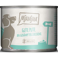 Produktbild von MjAMjAM Hundefutter Pute mit Reis und Zucchini Stückchen in Soße Adult 6 x 200 g - 6 x 200 g