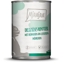 Produktbild von MjAMjAM Hundefutter Rentier mit Huhn Stückchen in Sauce getreidefrei ohne Zucker 6x400g