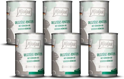 Produktbild von MjAMjAM Hundefutter Rentier mit Huhn und Möhren 2400g - 6 x 400 g