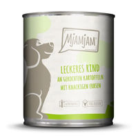 Produktbild von MjAMjAM Hundefutter Rind mit Stückchen in Sauce für Adult 6 x 800 g Dose mit hohem Fleischanteil - 6 x 800 g