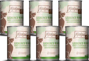 MjAMjAM Hundefutter Rind Stückchen in Soße Getreidefrei Ohne Zucker Adult 6x400g - 400 g – Bild 1 von 3