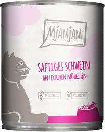 Produktbild von MjAMjAM Hundefutter Stückchen in Sauce Schwein an Möhrchen ohne Zucker 24x800g - 24 x 800 g