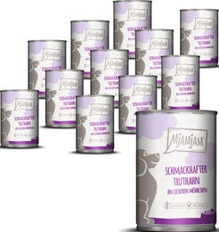 Produktbild von MjAMjAM Hundefutter Truthahn und Karotte mit hohem Fleischanteil 12 x 400g
