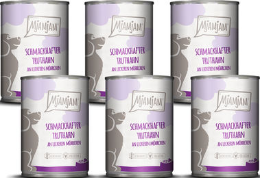 Produktbild von MjAMjAM Hundefutter Truthahn und Karotte mit hohem Fleischanteil 6 x 400g
