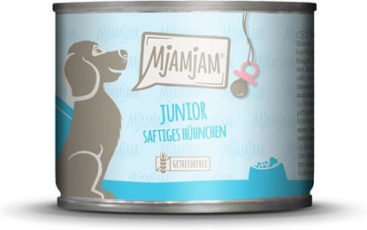 Produktbild von MjAMjAM Junior Hundefutter Saftiges Huhn mit Ei 6x200 g
