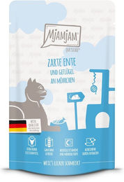 Produktbild von MjAMjAM Katzen Mousse Ente und Geflügel mit Möhrchen Tube 48x125g