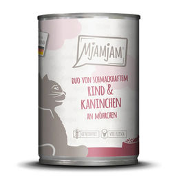 MjAMjAM Katzen Nassfutter Adult Rind und Kaninchen in Sauce 6 x 400 g mit hohem Fleischanteil ohne Farb- und Aromastoffe - 6 x 400 g – Bild 1 von 2