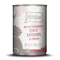 Produktbild von MjAMjAM Katzen Nassfutter Adult Rind und Kaninchen in Sauce 6 x 400 g mit hohem Fleischanteil ohne Farb- und Aromastoffe - 6 x 400 g