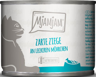 MjAMjAM Katzen Nassfutter Adult Ziege und Möhrchen Getreidefrei Monoprotein 6 x 200 g - 6 x 200 g – Bild 1 von 5