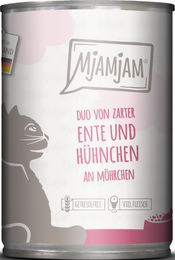 MjAMjAM Katzen Nassfutter Duo Ente und Hühnchen mit Möhrchen Stückchen in Sauce Getreidefrei 6 x 400 g - 24 x 400 g – Bild 1 von 5