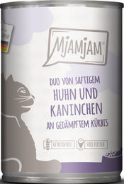 MjAMjAM Katzen Nassfutter Duo Huhn und Kaninchen an Kürbis Getreidefrei ohne Zucker 6 x 400 g - 24 x 400 g – Bild 1 von 5