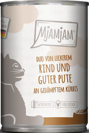 MjAMjAM Katzen Nassfutter Duo Rind und Pute mit Kürbis Adult Glutenfrei und Laktosefrei 6 x 400 g - 400 g – Bild 1 von 3