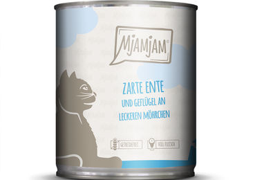 MjAMjAM Katzen Nassfutter Ente und Geflügel mit Möhrchen Stückchen in Sauce Getreidefrei 6 x 800 g - 6 x 800 g – Bild 1 von 6