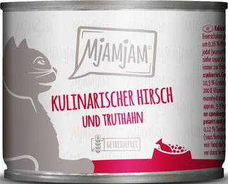 MjAMjAM Katzen Nassfutter Hirsch und Truthahn mit Cranberries, getreidefrei, 6 x 200 g - 24 x 200 g – Bild 1 von 5