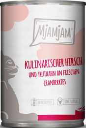 MjAMjAM Katzen Nassfutter Hirsch und Truthahn mit Cranberries getreidefrei 6 x 400 g - 6 x 400 g – Bild 1 von 5