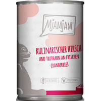 Produktbild von MjAMjAM Katzen Nassfutter Hirsch und Truthahn mit Cranberries getreidefrei 6 x 400 g - 6 x 400 g