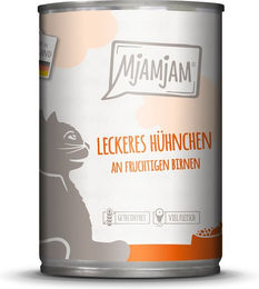 Produktbild von MjAMjAM Katzen Nassfutter Huhn mit Birne Stückchen in Sauce Getreidefrei und Ohne Zucker Adult 6x400g - 6 x 400 g