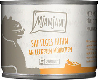 Produktbild von MjAMjAM Katzen Nassfutter Huhn mit Möhrchen Stückchen in Sauce 6x200g